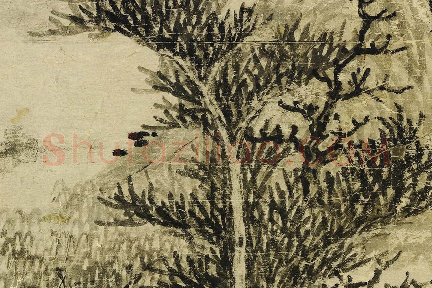 柯九思山水画《谿亭山色图》局部 (4)