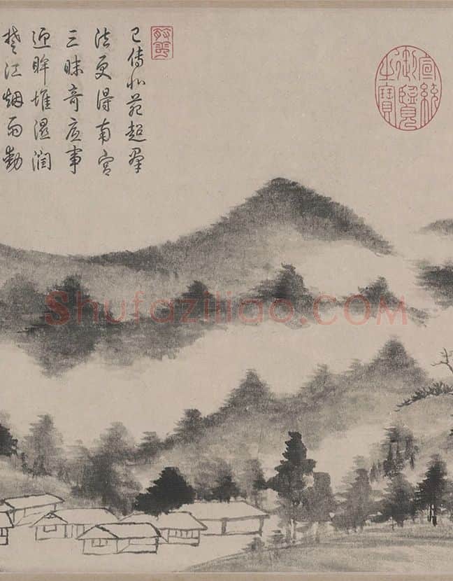 董其昌《潇湘白云图》书画合壁卷 (9)
