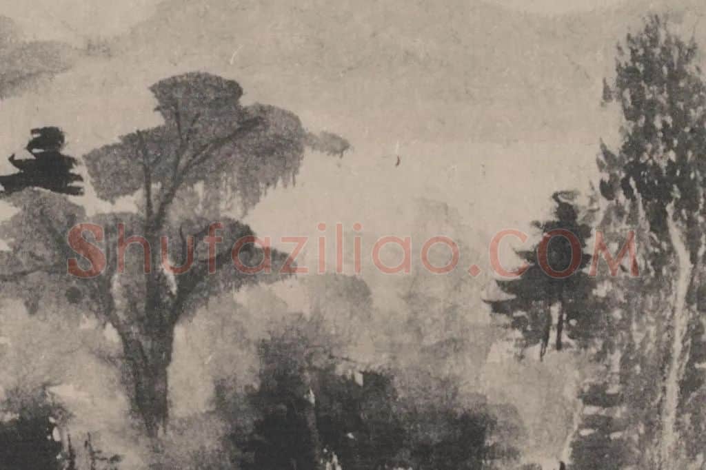 董其昌《潇湘白云图》书画合壁卷局部 (2)
