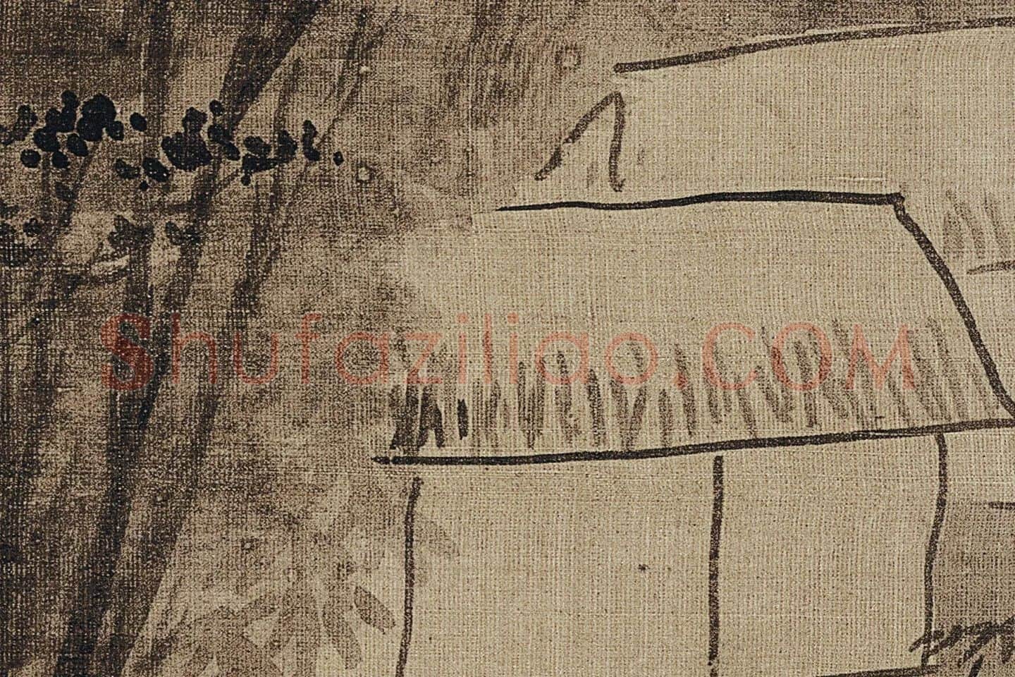 陈继儒山水画《云山幽趣图》高清大图局部 (1)