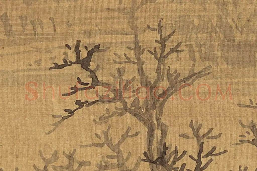 董其昌山水画《九峰寒翠图 》局部 (6)