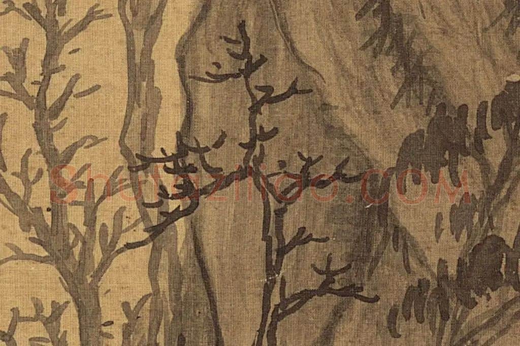 董其昌山水画《九峰寒翠图 》局部 (12)