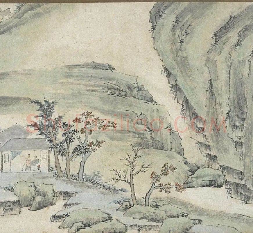 萧云从山水画长卷《秋山行旅图》_04