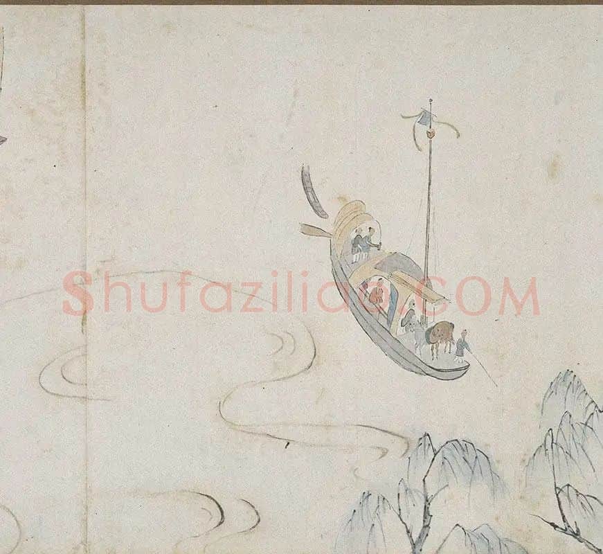 萧云从山水画长卷《秋山行旅图》_06