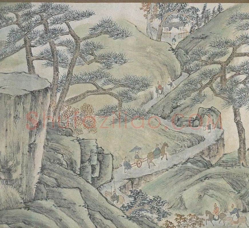 萧云从山水画长卷《秋山行旅图》_12