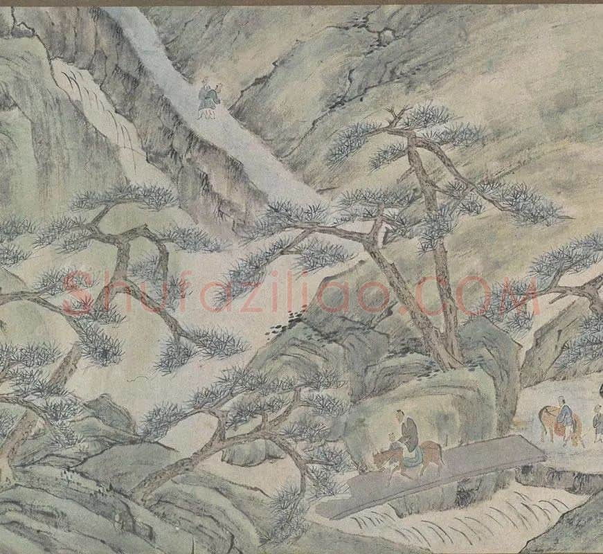 萧云从山水画长卷《秋山行旅图》_14