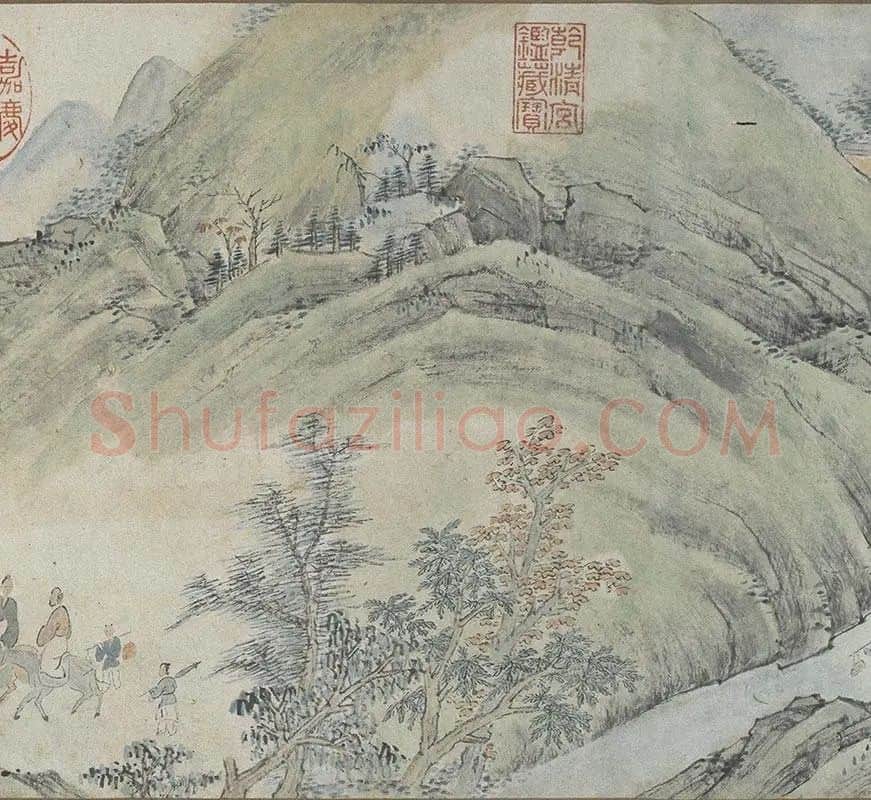 萧云从山水画长卷《秋山行旅图》_18
