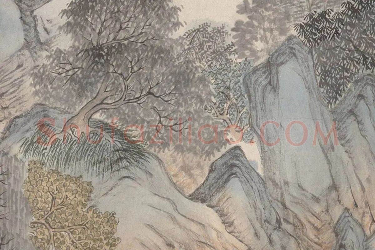 魏之克山水画长卷《金陵四季图》高清图局部细节 (7)