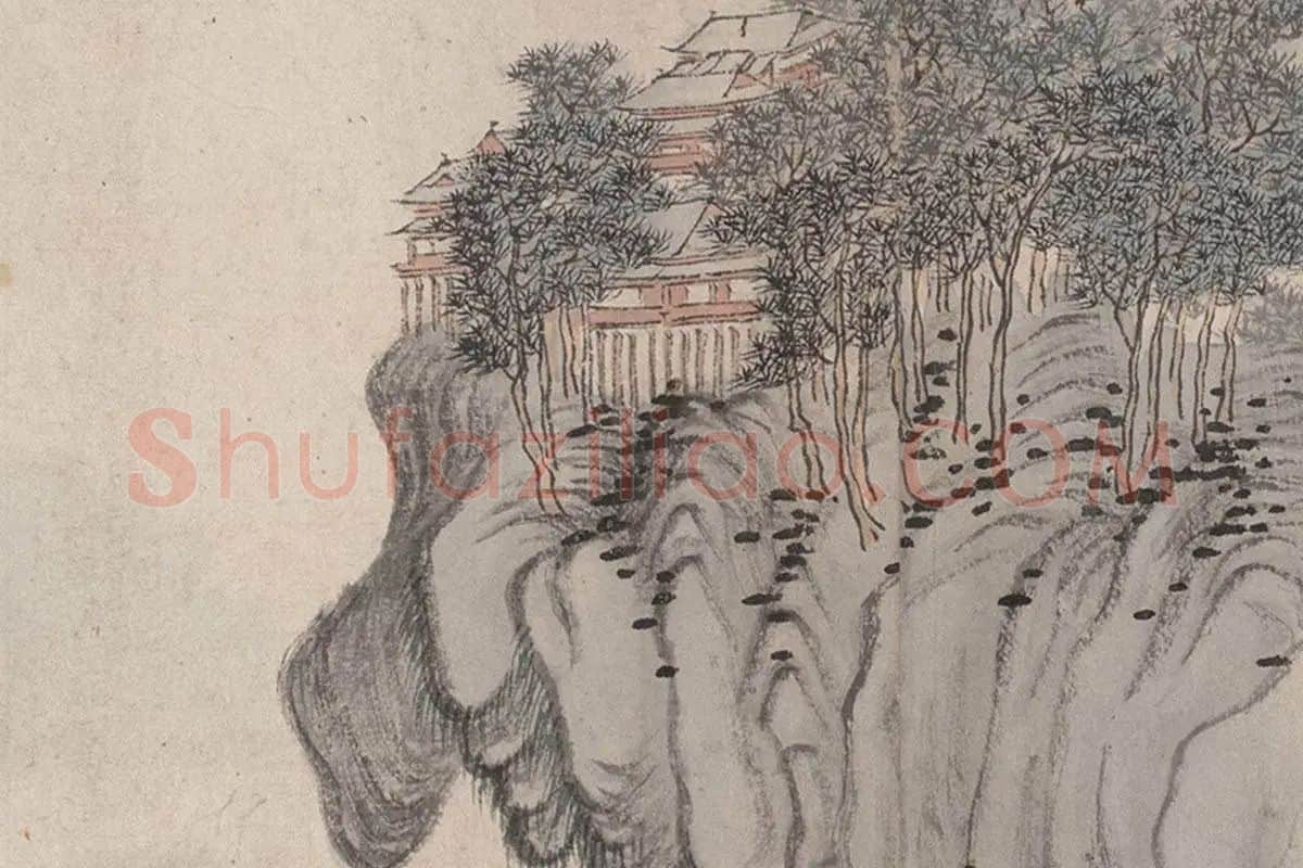魏之克山水画长卷《金陵四季图》高清图局部细节 (8)