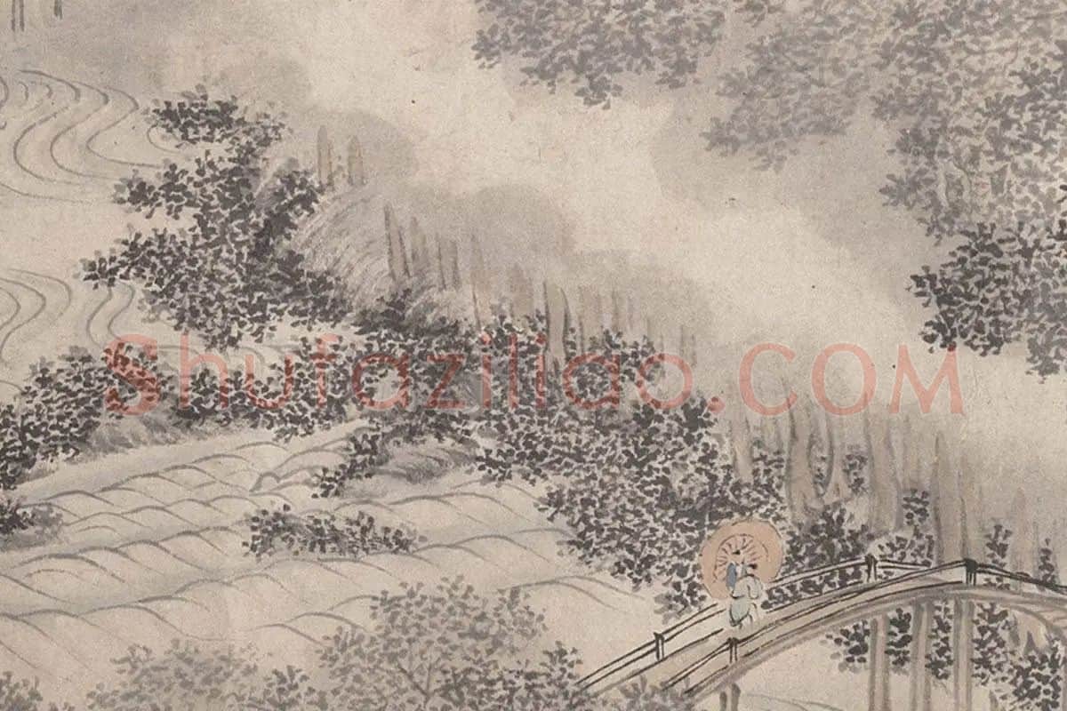 魏之克山水画长卷《金陵四季图》高清图局部细节 (10)
