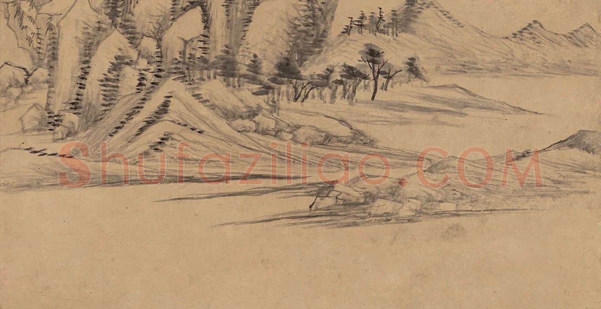董其昌水墨山水《疏林远岫图》 (3)