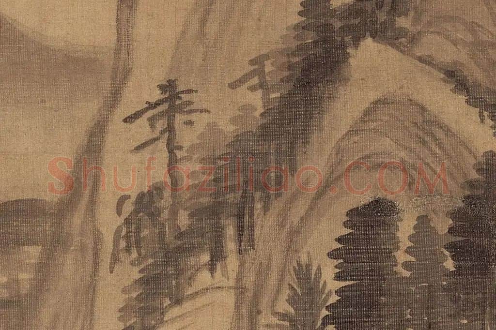 董其昌水墨山水《石田诗意图》局部 (4)