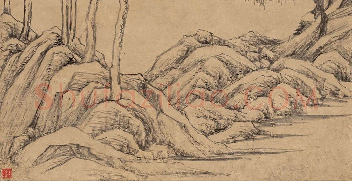 董其昌水墨山水《疏林远岫图》 (5)