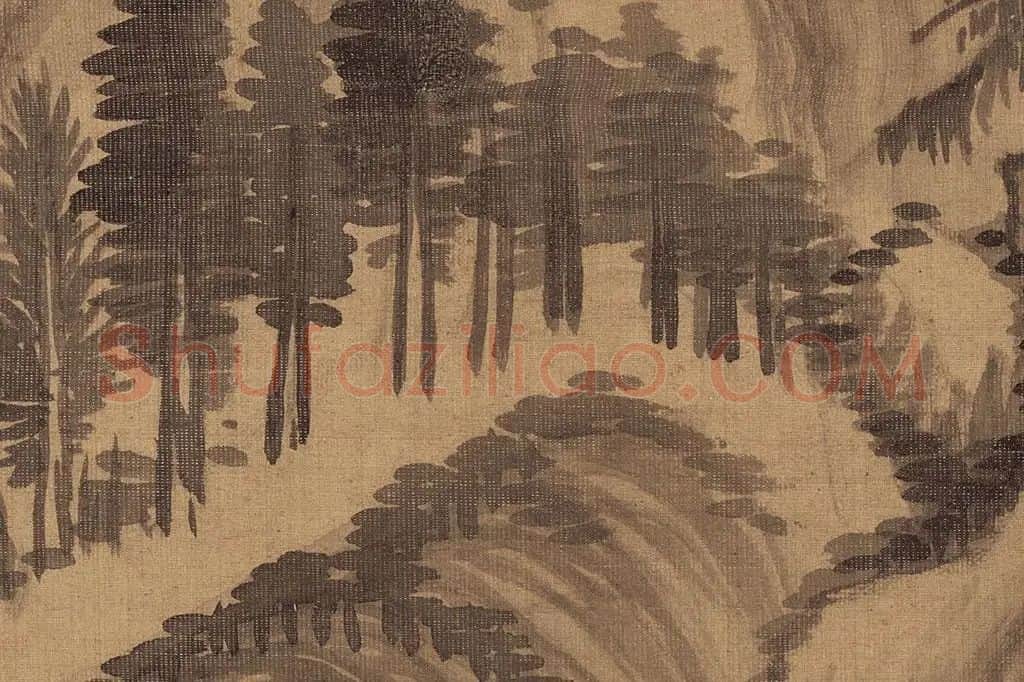 董其昌水墨山水《石田诗意图》局部 (5)