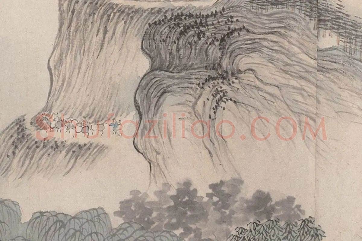 魏之克山水画长卷《金陵四季图》高清图局部细节 (15)