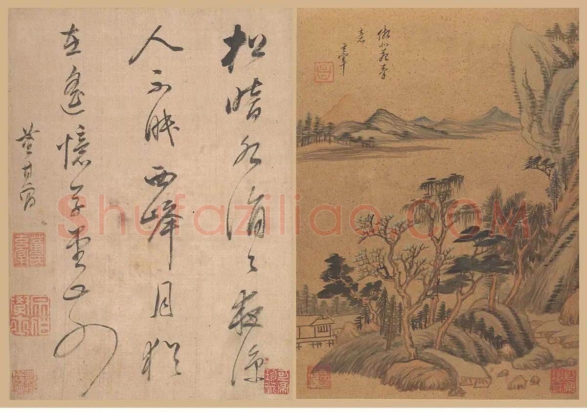 董其昌仿古山水册页 (1)