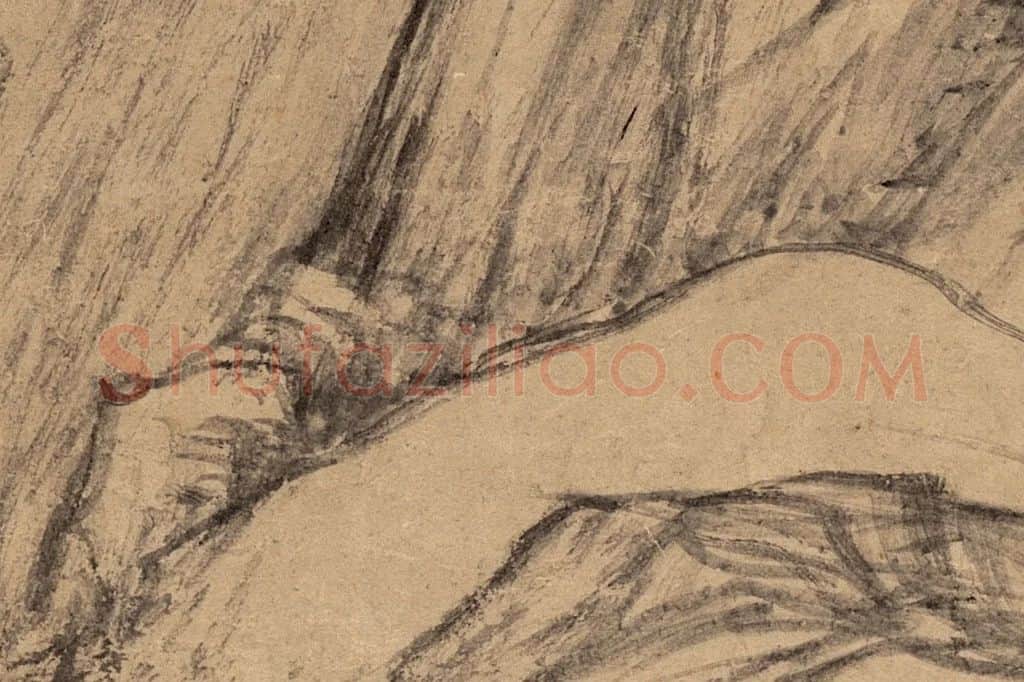 董其昌山水画《疏林远岫图》局部 (7)