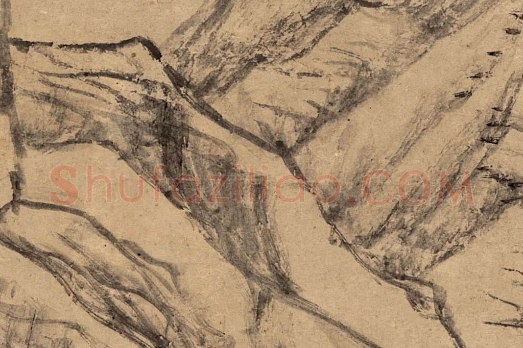 董其昌山水画《疏林远岫图》局部 (8)