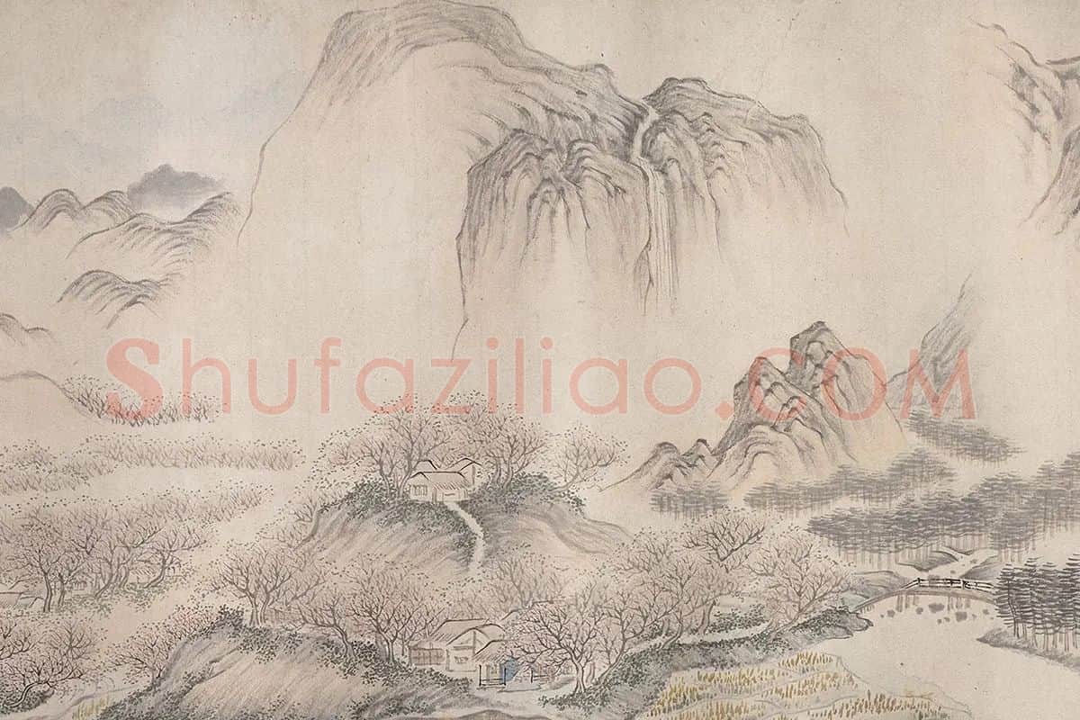 魏之克山水画长卷《金陵四季图》之春景