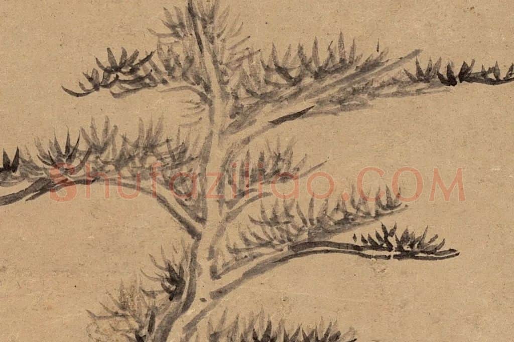 董其昌山水画《疏林远岫图》局部 (10)