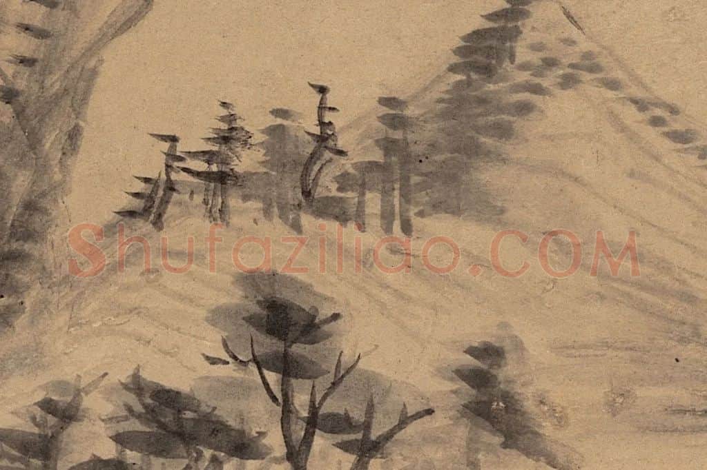 董其昌山水画《疏林远岫图》局部 (12)