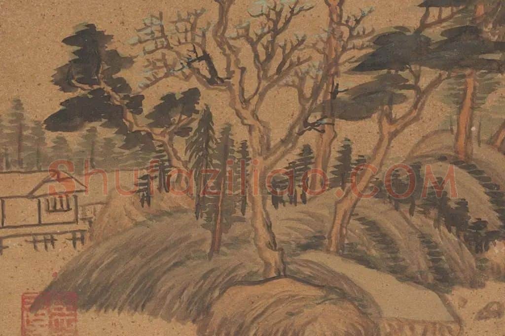 董其昌·仿古山水册页局部  (3)