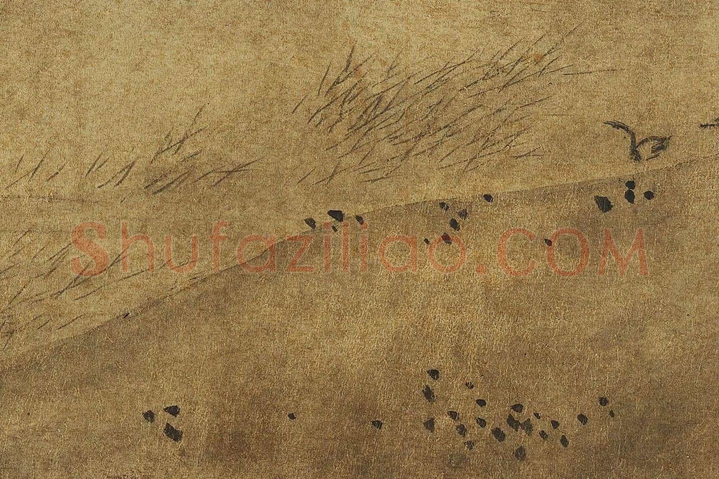惠崇山水画《平沙落雁图》局部-(2)