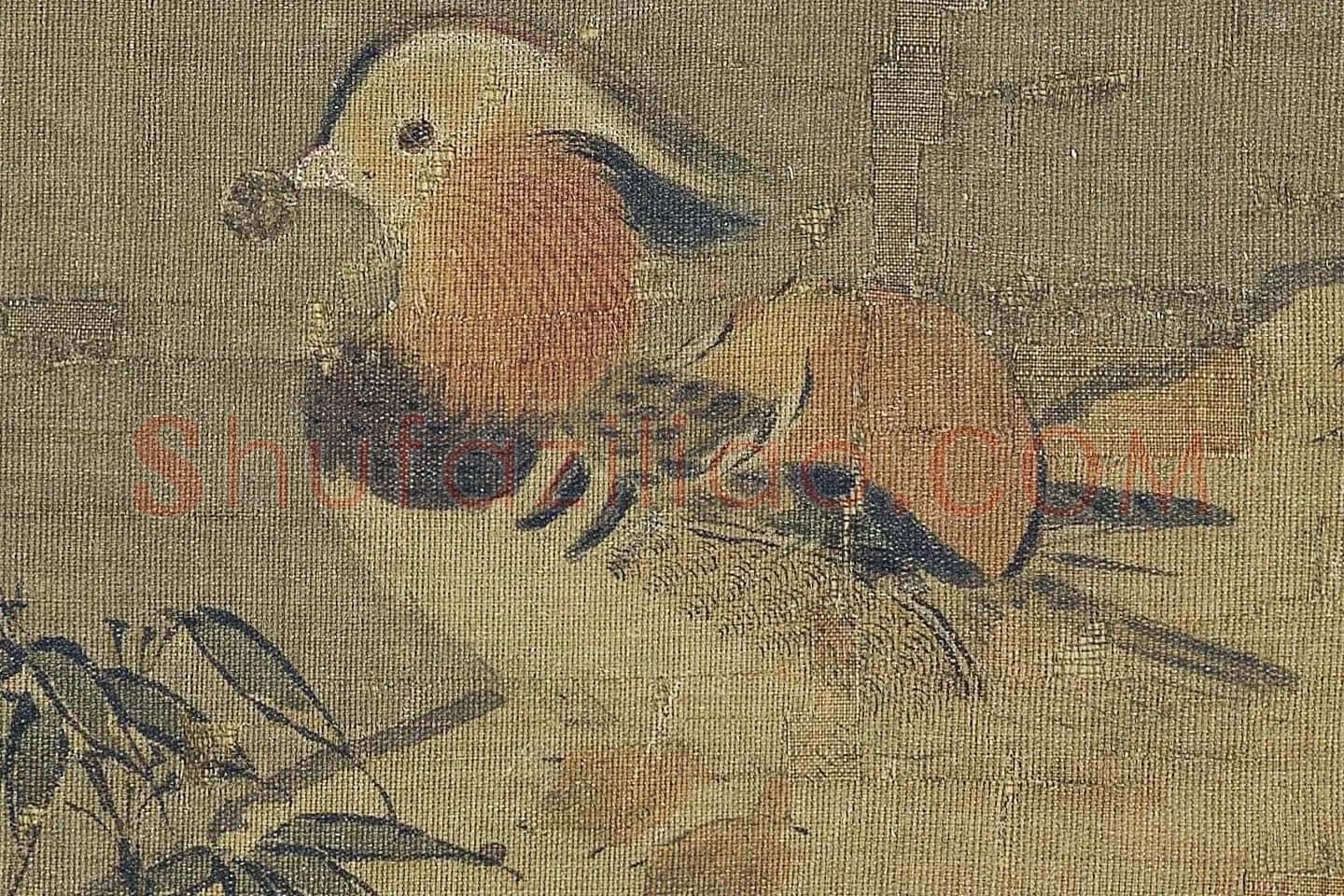 惠崇《寒林鸳鸟图》高清大图局部 (2)