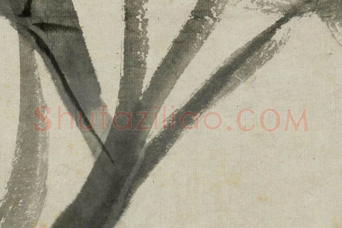 朱耷写意水墨画《芋头》局部 (4)