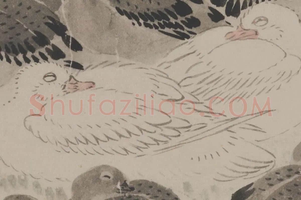 王守谦《千雁图》全卷高清大图局部细节 (10)