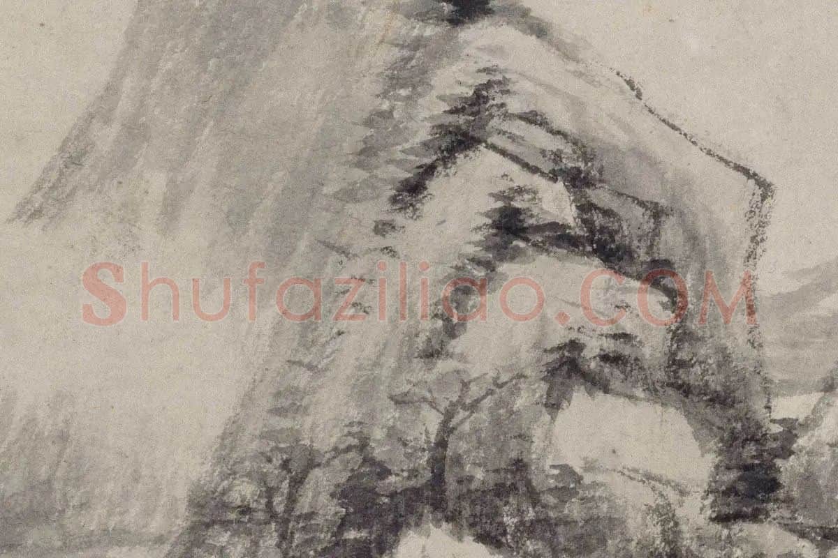 董其昌《水墨山水册》局部细节 (7)