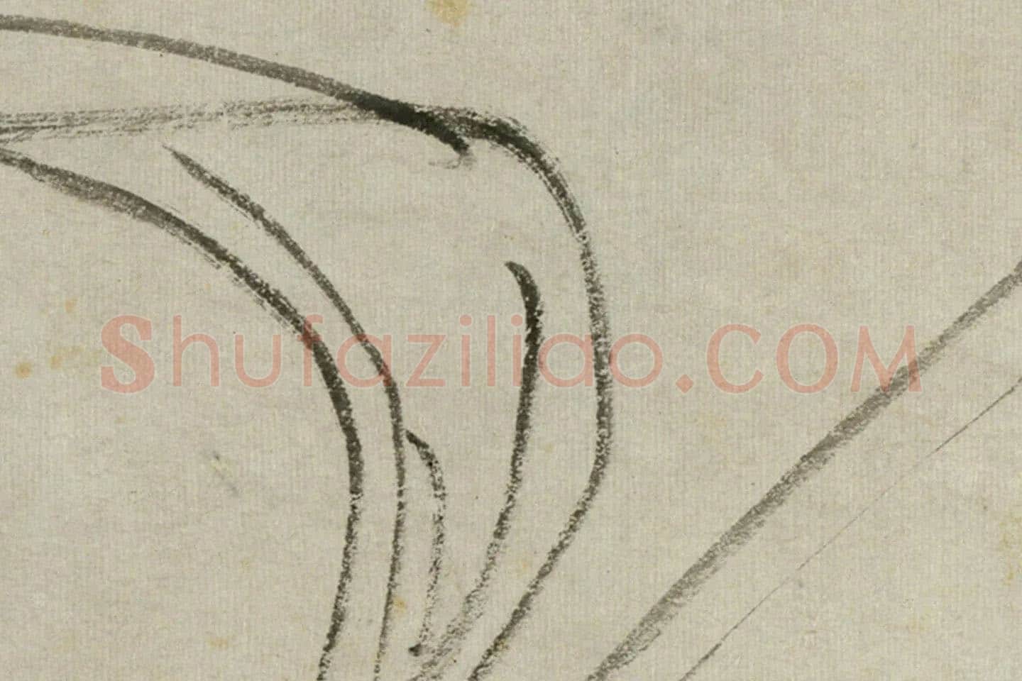 朱耷写意水墨画《水仙》局部 (2)
