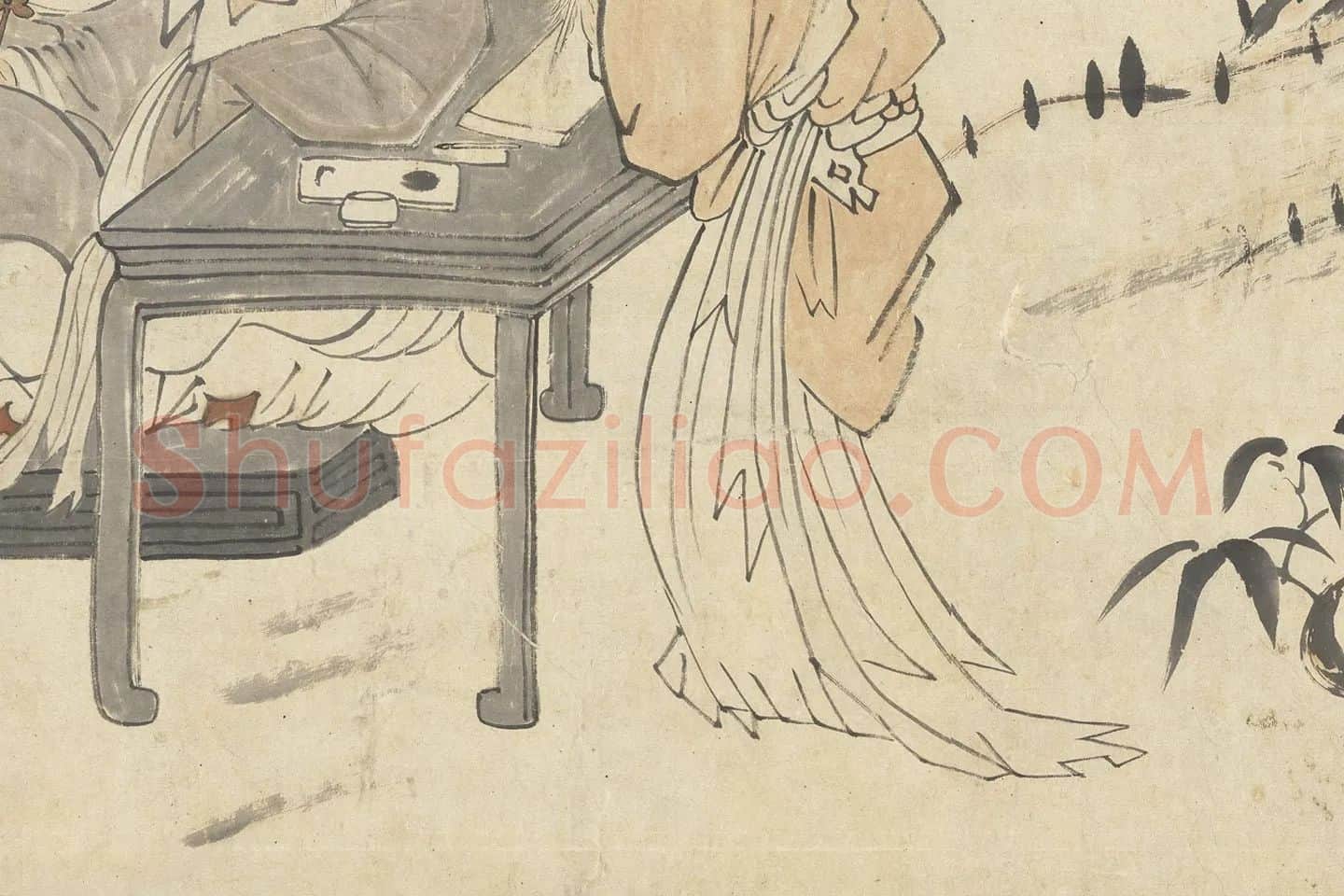 朱耷人物画《东坡朝云图》局部 (2)