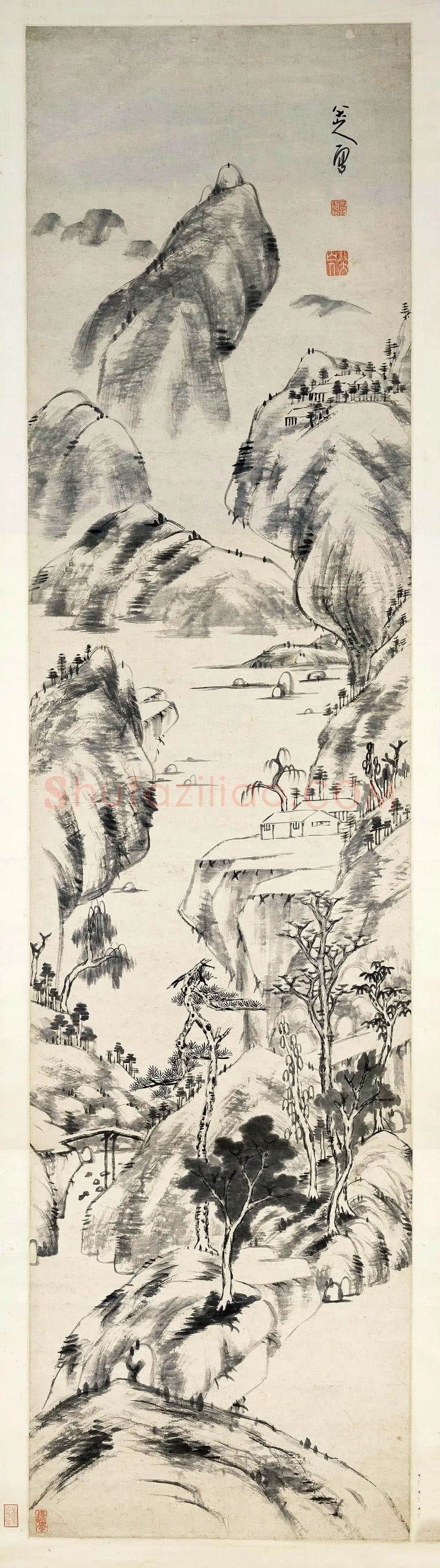 八大山人朱耷山水轴