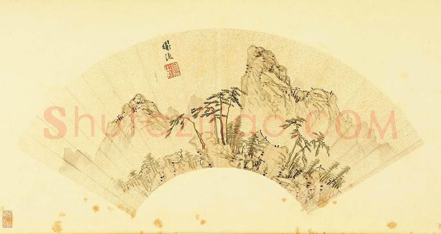 陈淳山水扇面页