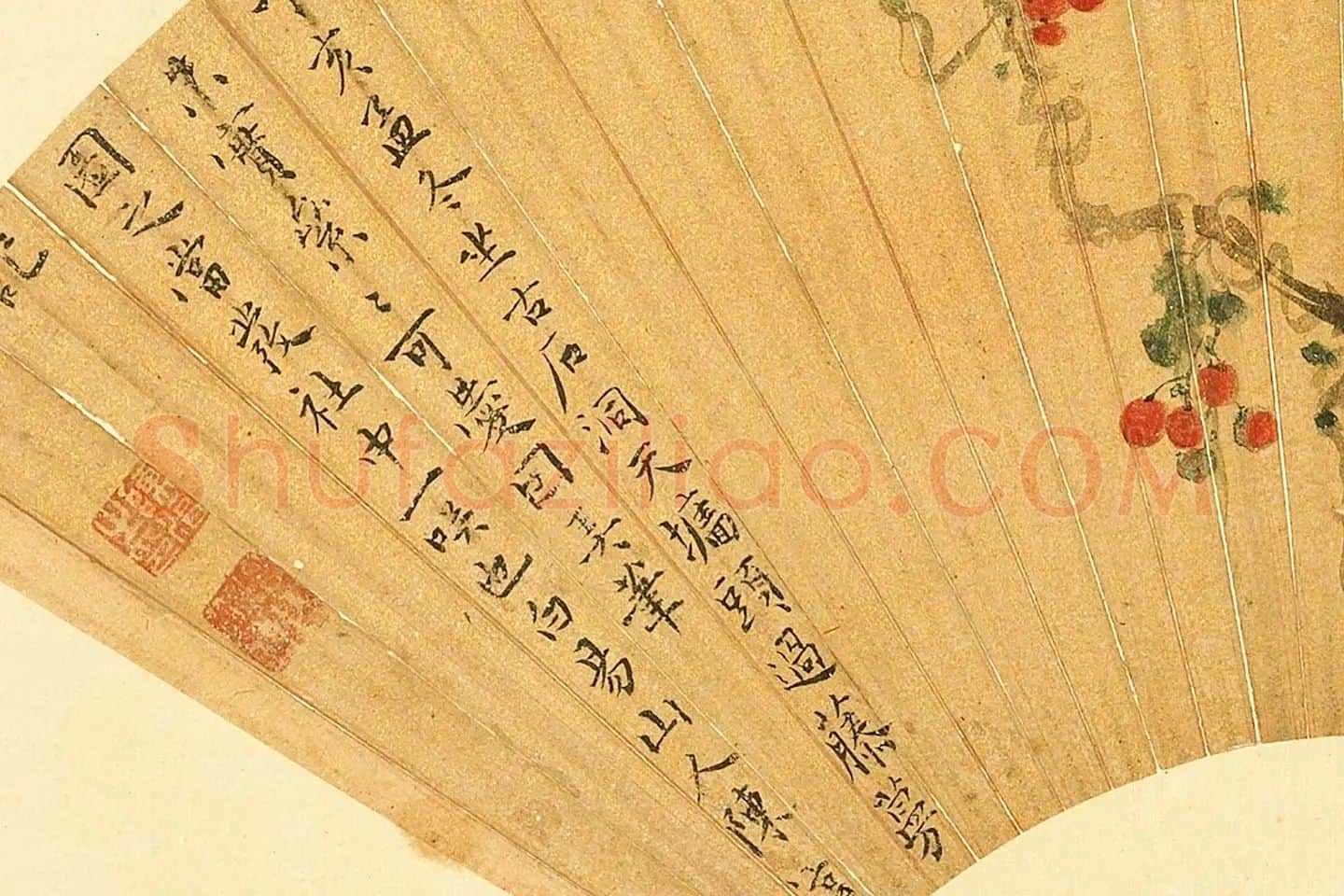 陈淳《雪里红图》扇面局部-2