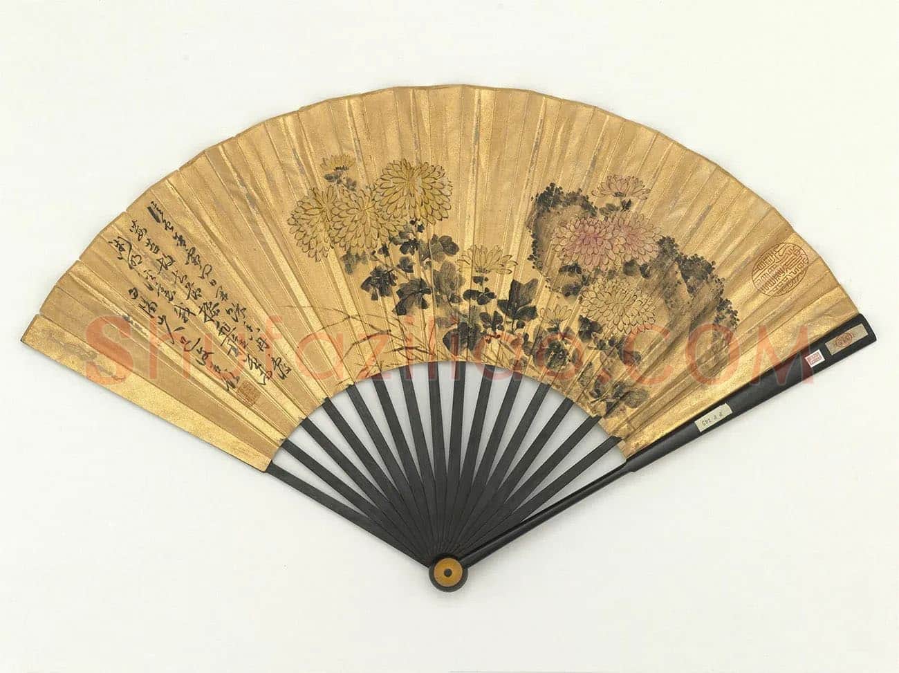 陈淳画菊花图成扇