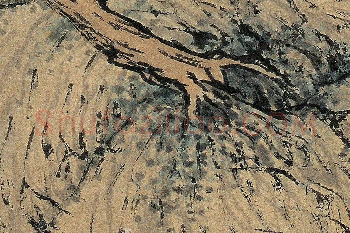 明代·沈贞山水画《竹炉山房图》高清大图局部细节 (13)