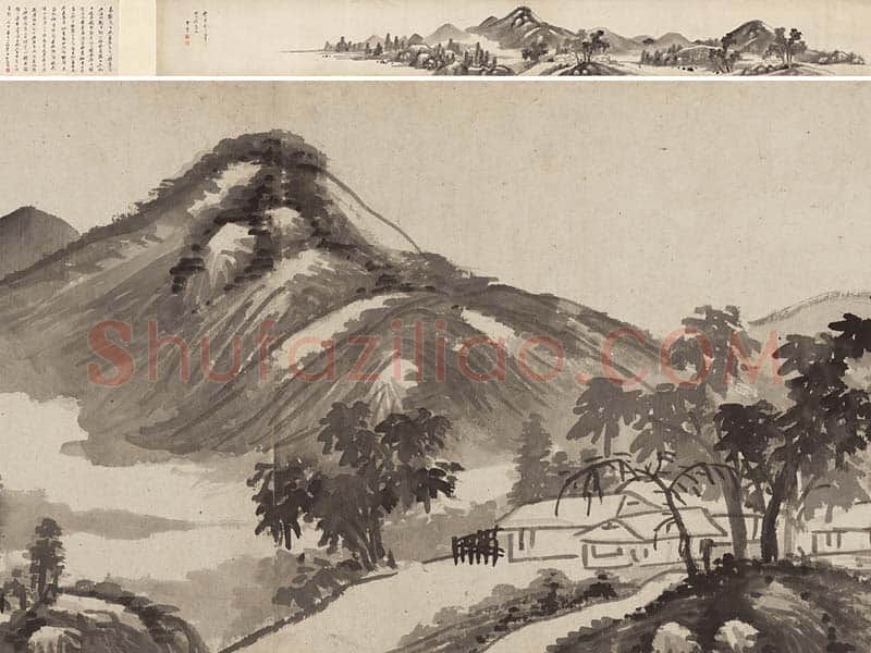 李流芳水墨山水画手卷