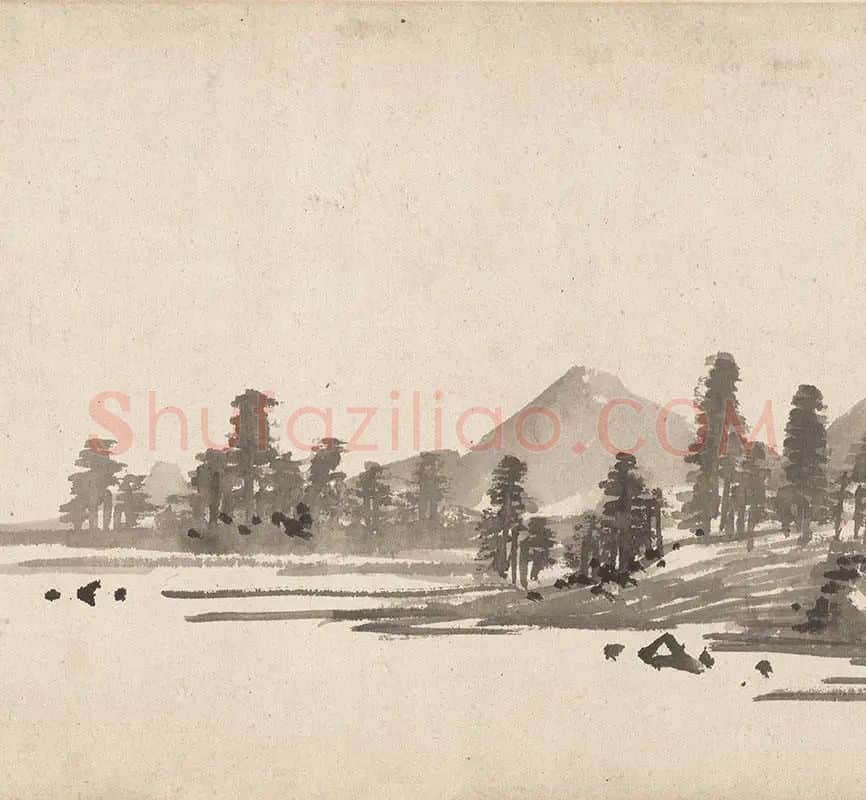 李流芳水墨山水画手卷_05