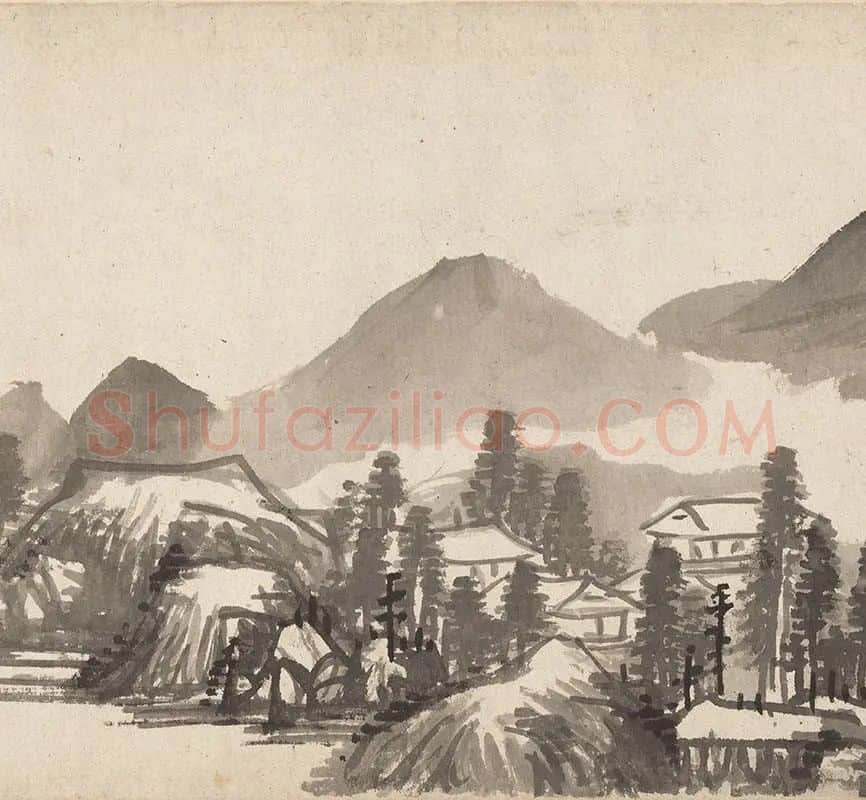 李流芳水墨山水画手卷_06