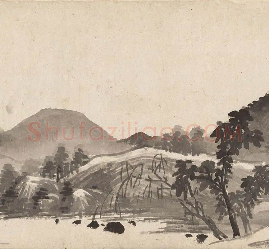 李流芳水墨山水画手卷_09