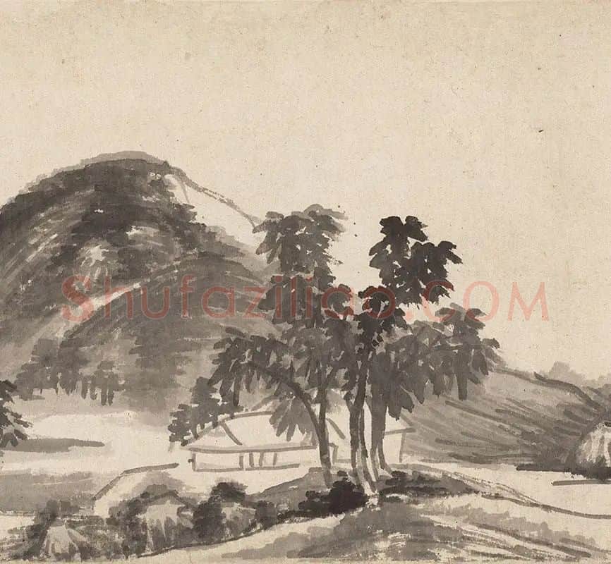 李流芳水墨山水画手卷_10