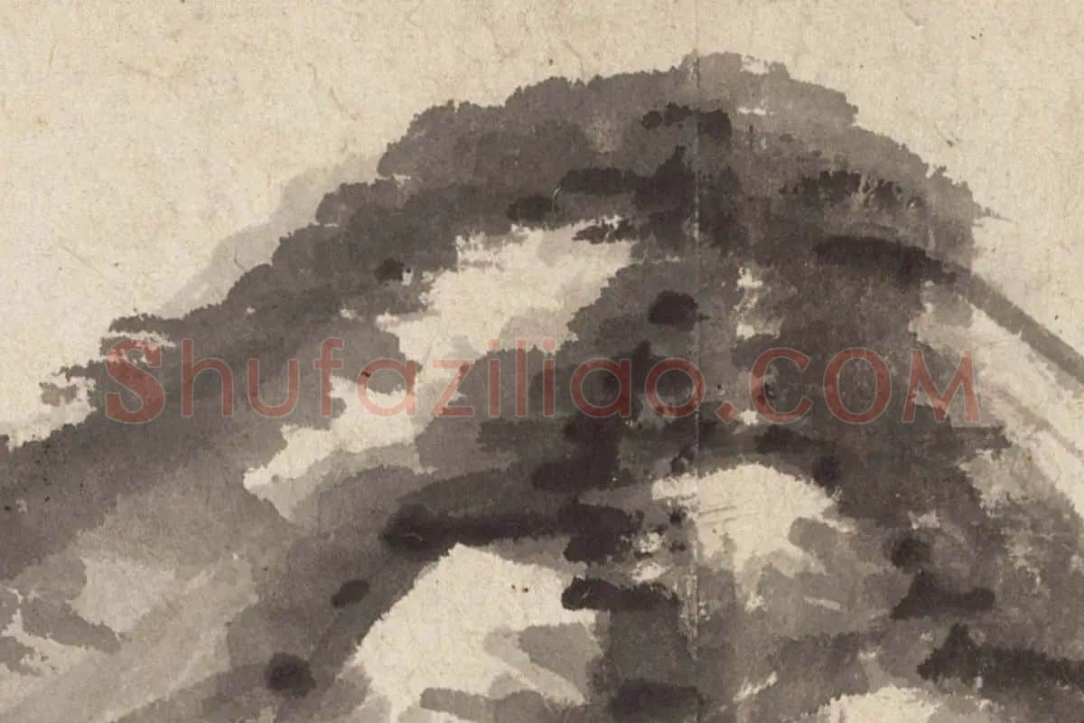 明代·李流芳水墨山水画高清大图局部细节 (8)
