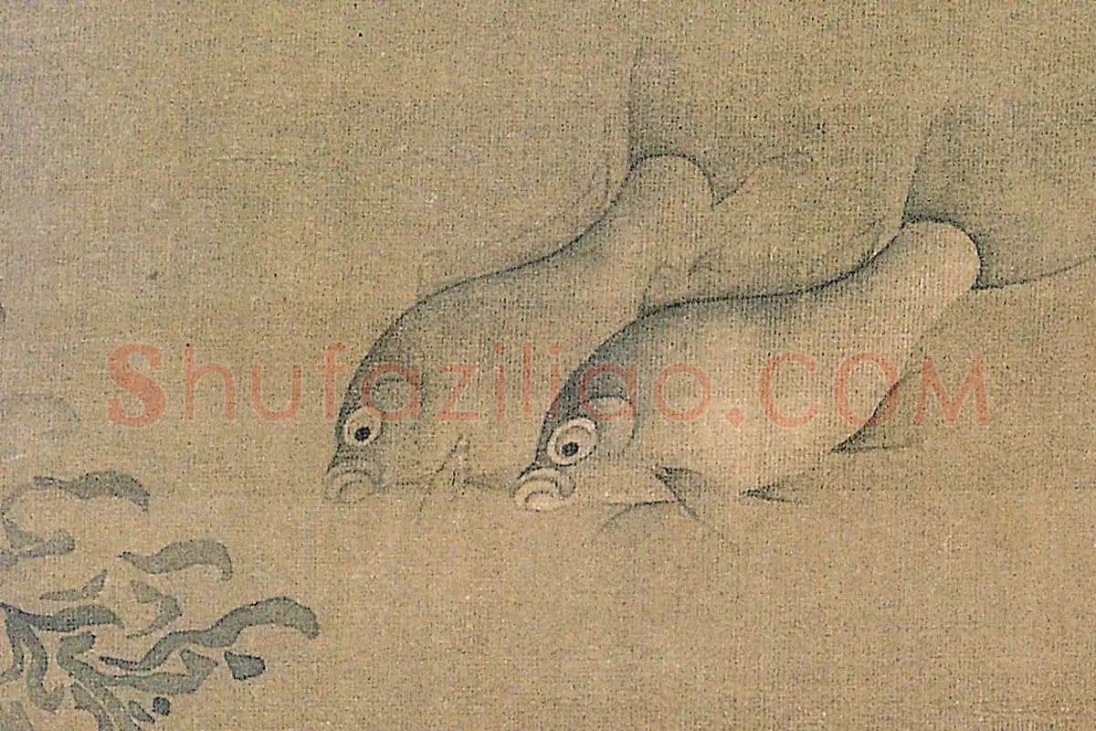 明代·缪辅《鱼藻图》高清大图局部细节 (9)