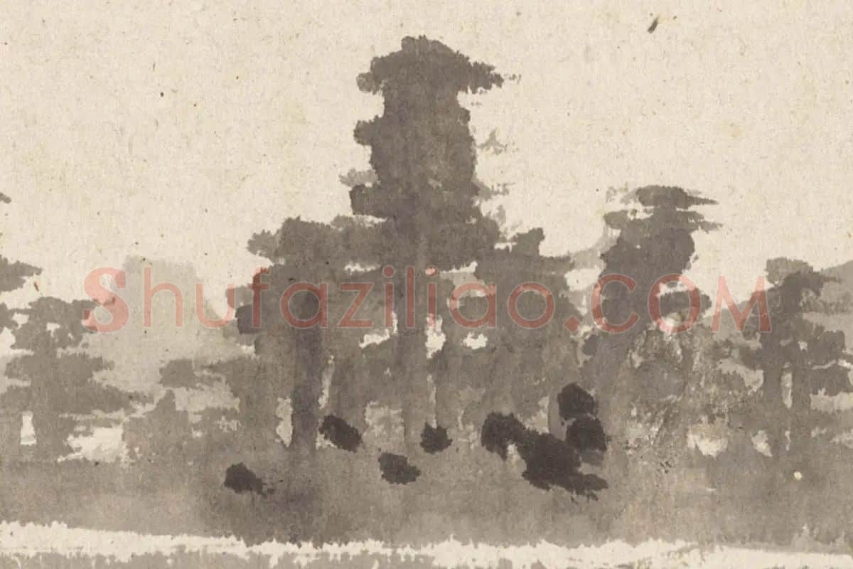 明代·李流芳水墨山水画高清大图局部细节 (17)