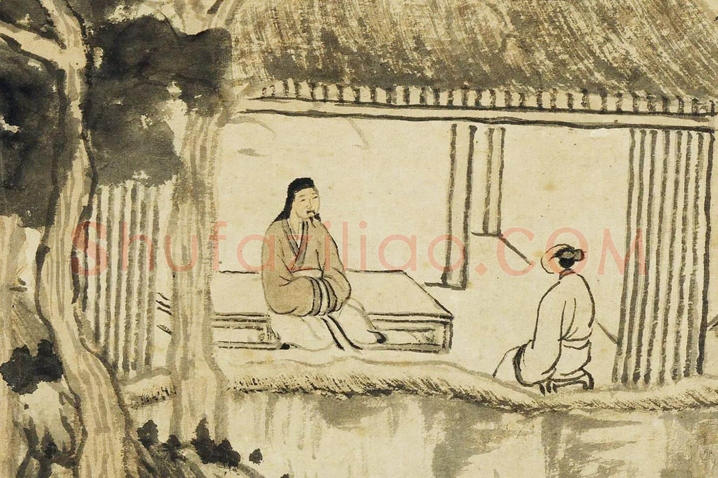 赵原《听松图》高清大图局部 (1)