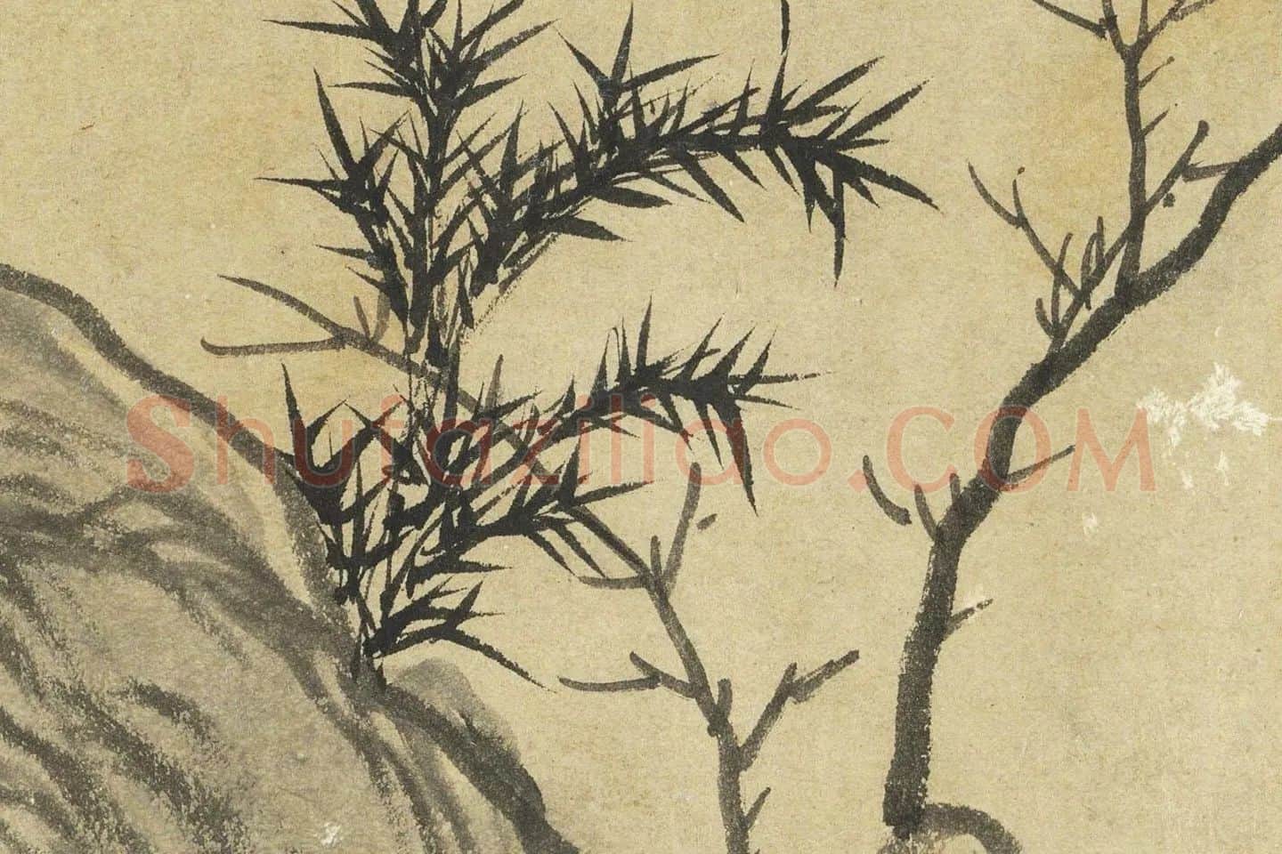 赵孟頫《枯木竹石图》局部 (4)