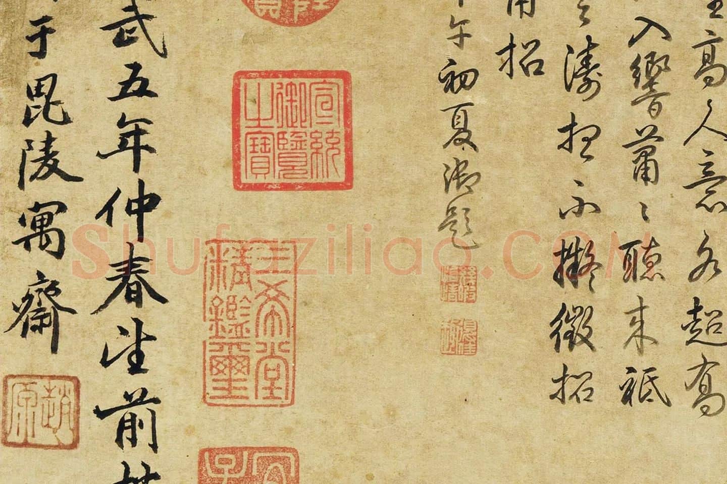 赵原《听松图》高清大图局部 (9)