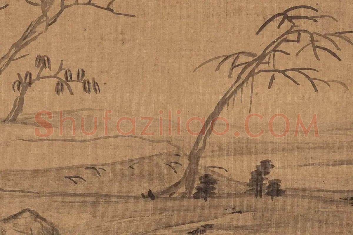 程嘉燧山水画高清大图局部细节 (2)